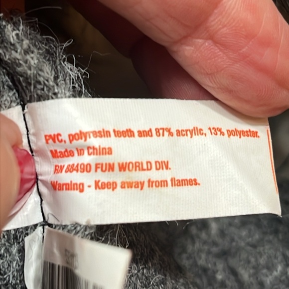 WOLF MAN MASK COSTUME boys size 8-10 plaid shirt Little red riding hood Grandma - Picture 8 of 13